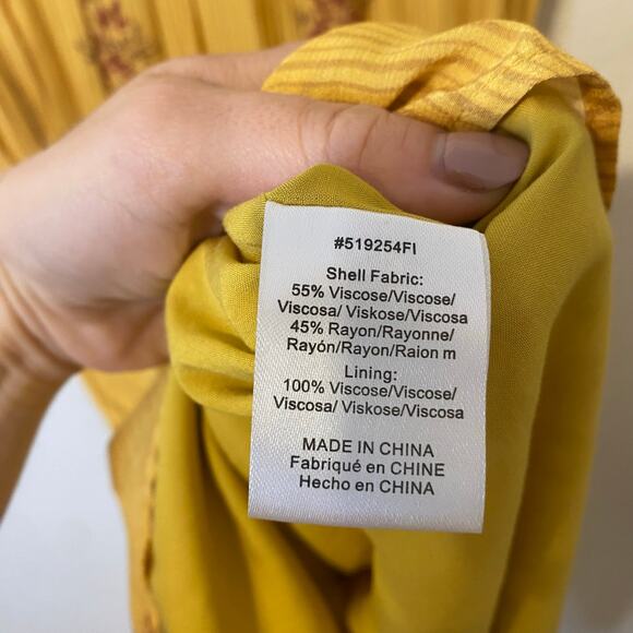 Anthropologie Dolan Yellow Crepe Flutter Sleeve Charamante Mini Dress Size M NWT - Picture 10 of 10